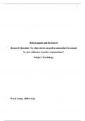 IB Psychology Extended Essay - To what extent can police misconduct be caused by peer influence in police organizations?