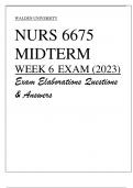 WALDEN UNIVERSITY NURS 6675 MIDTERM WEEK 6 EXAM (2023) Exam Elaborations Questions & Answers