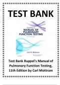 Test Bank Ruppel's Manual of Pulmonary Function Testing, 11th Edition by Carl Mottram