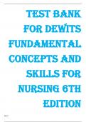 TEST BANK FOR DEWITS FUNDAMENTAL CONCEPTS AND SKILLS FOR NURSING 6TH EDITION BY WILLIAMS