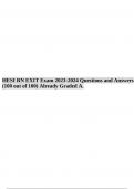 HESI RN EXIT Exam 2023-2024 Questions and Answers (100 out of 100) Already Graded A.