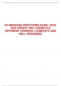 ATI MEDSURG PROCTORED EXAM / 2O22- 2023 UPDATE 100% CORRECT(3 DIFFERENT VERSIONS ) COMPLETE AND WELL ORGANISED