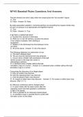 NFHS Baseball Rules Questions And Answers