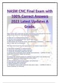 NASM CNC Final Exam with 100% Correct Answers 2023 Latest Updates A Grade.