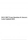  D027 Exam Questions & Answers Latest Updated 2023. 