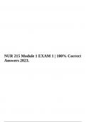 NUR 215 Module 1 EXAM 1 | 100% Correct Answers 2023.