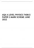 AQA A LEVEL PHYSICS 7408/2 PAPER 2 MARK SCHEME JUNE 2022 | Complete