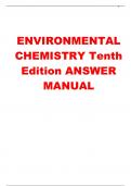 ENVIRONMENTAL CHEMISTRY Tenth Edition ANSWER MANUAL