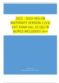 2022 - 2023 HESI OB Maternity Version 1 (V1) Exit Exam (All 55 Qs) TB w/Pics Included!! A++