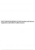 EMT FISDAP READINESS EXAM Questions and Answers Updated for (2023/2024) Verified Answers, FISDAP CARDIOLOGY, EMTB Cardiac Exam with 100% Correct Answer 2023, Paramedic Fisdap Final Study Guide 2023/2024 Score 100% (VERIFIED) & EMT Fisdap Final Exam Test P