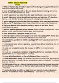 SAFe 5 Agilist Practice Exam Questions And Answers 2022/2023 Course SAFe 5 Agilist Practice Institution SAFe 5 Agilist Practice What is the last step in Kotter's approach to change management? - Answer - anchor new approaches in the culture what is the