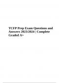 TCFP Prep Exam Questions and Answers 2023/2024 | Complete Graded A+