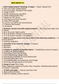 SAFe Agilist 5.0 Questions And Answers 2022/2023 Course SAFe Agilist 5.0 Institution SAFe Agilist 5.0 SAFe Implementation Roadmap 12 steps - Answer - 1. Reach Tipping Point 2. Train Lean Agile Change Agents 3. Train Executives