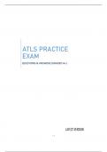 ATLS PRACTICE EXAM - QUESTIONS & ANSWERS (GRADED A+) LATEST UPDATE