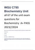 Exam (elaborations) BioChem C785 - WGU 