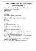 CS 180 Final Exam questions with complete solutions| Graded A