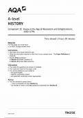 AQA -A - LEVEL HISTORY Component 1E Russia in the Age of Absolutism andElightenment, 1682- 1796(7042-1E) QUESTION PAPER (1)