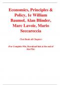 Economics Principles & Policy 1st Edition By William Baumol, Alan Blinder, Marc Lavoie, Mario Seccareccia (Test Bank)