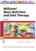 TEST BANK FOR WILLIAMS’ BASIC NUTRITION AND DIET THERAPY, 16TH EDITION (2021, NIX)| CHAPTER 1-23 COMPLETE