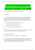 LPN TO RN TRANSITIONS 4TH EDITION CLAYWELL TEST BANK