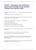 PCCET - 4.6 Explain how Autofocus gains threat intelligence for security analysis and response 2023