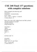 CSE 240 Final| 137 questions| with complete solutions