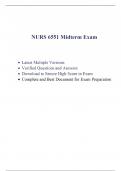 NURS 6551 Midterm Exam (3 Versions, 150 Q & A, Latest-2023) / NURS 6551N Midterm Exam / NURS6551 Midterm Exam / NURS-6551N Midterm Exam |100% Correct and Verified Q & A|