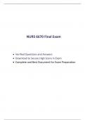 NURS 6670 Final Exam (Latest-2023) / NURS 6670N Final Exam / NURS6670 Final Exam / NURS-6670N Final Exam |100% Correct and Verified Q & A|