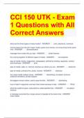 CCI 150 UTK - Exam 1 Questions with All Correct Answers 