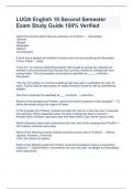 LUOA English 10 Second Semester Exam Study Guide 100% Verified