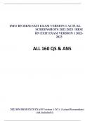 2022 RN HESI EXIT EXAM Version 1 (V1)- (Actual Screenshots) (All Included!!) INET RN HESI EXIT EXAM VERSION 1 ACTUAL SCREENSHOTS 2022-2023 / HESI RN EXIT EXAM VERSION 1 2022- 2023