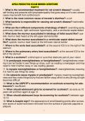 APEA Predictor Exam Missed Questions Part 2 Course APEA Predictor Institution APEA Predictor What is the recommended treatment for cat scratch disease? - Answer- usually self-limiting and presents with lymphadenopathy that goes away