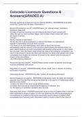 Colorado Licensure Questions & Answers(GRADED A)