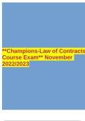 **Champions-Law of Contracts Course Exam** November 2022/2023