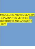 MODELLING AND SIMULATION  EXAMINATION VERIFIED QUESTIONS AND ANSWERS  2023.