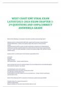 WEST COAST EMT FINAL EXAM LATEST 2023-2024 EXAM CHAPTER 1-29 QUESTIONS AND 100%CORRECT ANSWERS|A GRADE