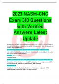 2023 NASM-CNC Exam 310 Questions with Verified Answers Latest Update 