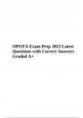 OPOTA Exam Prep 2023 Latest Graded 100% | Questions with Correct Answers 