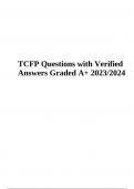 TCFP Exam Prep Questions with Answers 2023 Complete Graded A+ 