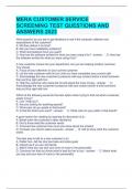 MERA CUSTOMER SERVICE SCREENING TEST QUESTIONS AND ANSWERS 2023