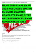 NRNP 6540 FINAL EXAM 2023 ACCURATE SPRING SUMMER QUARTER COMPLETE EXAM CITED AND REFERENCED EXAM GUARANTEED PASS