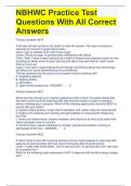 NBHWC Practice Test Questions With All Correct Answers