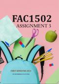 FAC1502 Assignment 3 First Semester 2023