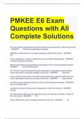 PMKEE E6 Exam Questions with All Complete Solutions 