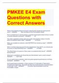 PMKEE E4 Exam Questions with Correct Answers 