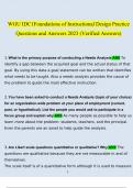 WGU IDC1 Foundations of Instructional Design Practice Questions and Answers 2023 - 2024 (Verified Answers)