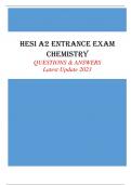 HESI A2 CHEMISTRY ENTRANCE EXAM - QUESTIONS & ANSWERS Latest Update 2023