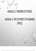 Theories of ethics & context of business ethics 