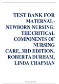 Test Bank: Maternal-Newborn Nursing: The Critical Components of Nursing Care, 3rd Edition, Roberta Durham, Linda Chapman