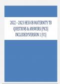 2022 - 2023 HESI OB Maternity Version 1 (V1) Exit Exam (All 55 Qs) TB w/Pics Included!! A+